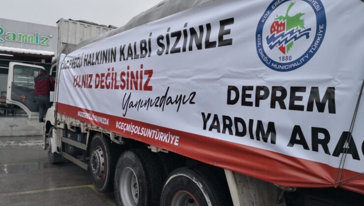 Termal battaniye yüklü 11. tır Hatay’a gönderildi