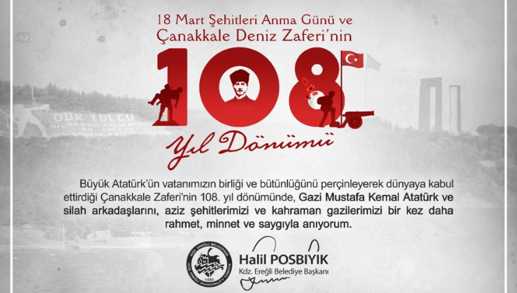 Başkan Posbıyık’tan 18 Mart Çanakkale Zaferi mesajı