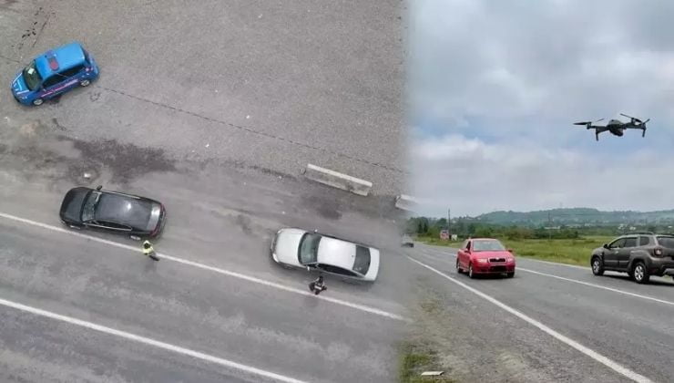 Jandarma Trafik Timleri DRONE ile yakaladı