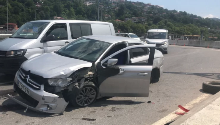 Lastigi fırladı… Beton bariyere çarptı…