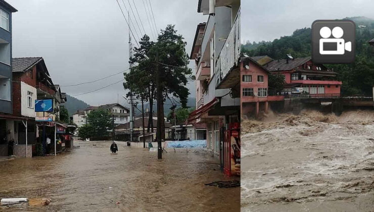 Çaylıoğlu sular altında… İşyerlerini su bastı…