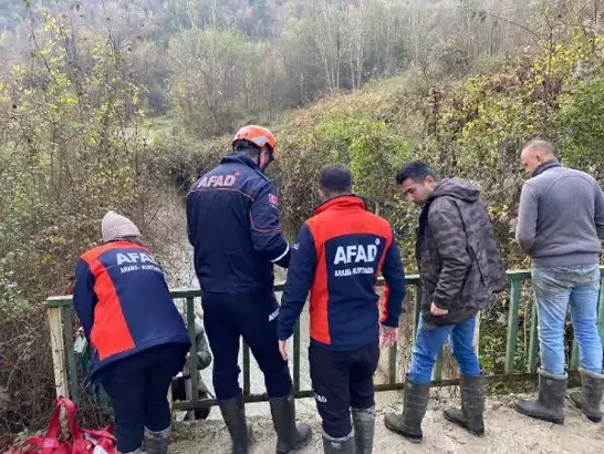 Dereye düşen karaca ağ ile kurtarıldı