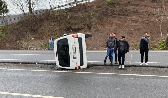 Takla atarak yoldan çıktı…