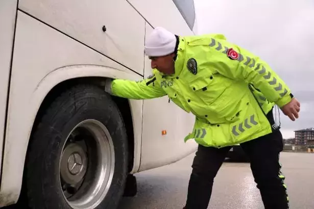 Yolcu otobüslerine kış lastiği denetimi