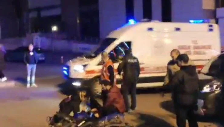 Ticari araç ile motosiklet kavşakta çarpıştı …