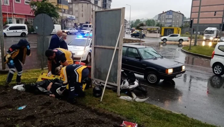 Otomobil ile motosikletin feci çarpışması… 1 yaralı