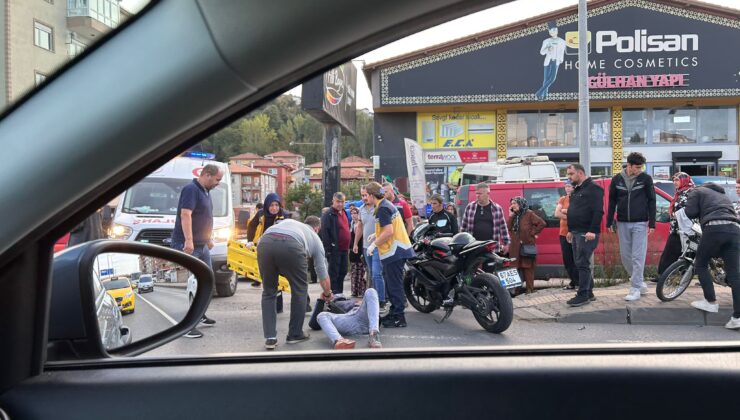 Motosiklet kamyonete çarptı…1 yaralı…