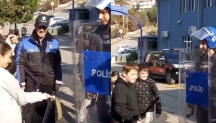 Çocukların polis merkezi gezisi gündem oldu…