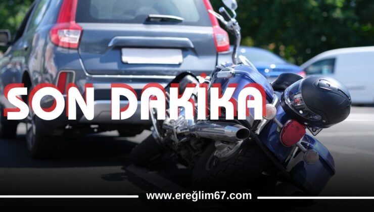 Motosiklet ile otomobil çarpıştı… 1 kişi yaralandı…