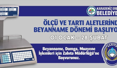 Ölçü ve Tartı aletlerinde beyanname dönemi…