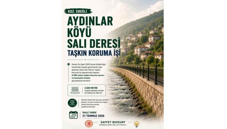 Aydınlar köyüne taşkın koruma çalışması…