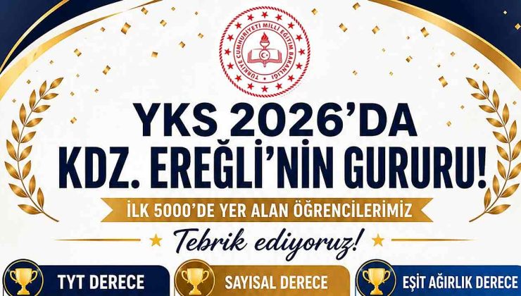 YKS 2026’da Kdz. Ereğli’den Türkiye dereceleri