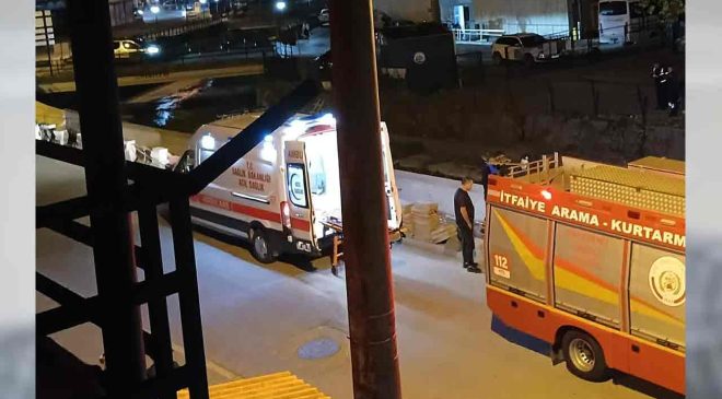 Çalışma sahasına düştü… İtfaiye kurtardı…