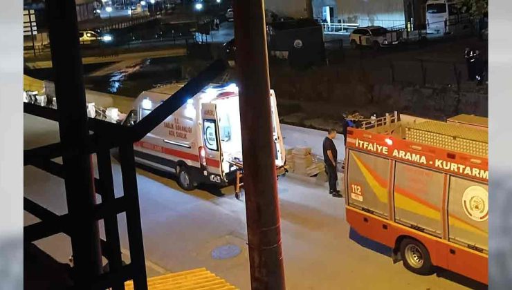 Çalışma sahasına düştü… İtfaiye kurtardı…